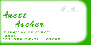 anett ascher business card